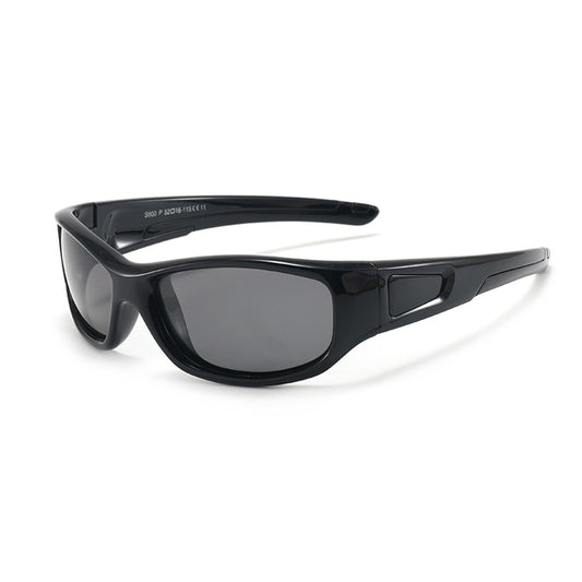 Sportowe okulary przeciwsłoneczne dla dzieci Techsuit 800-C11, polaryzacyjne, czarne