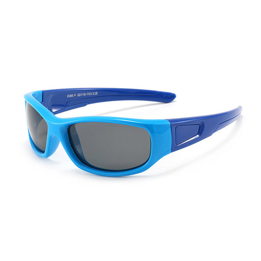 Sportowe okulary przeciwsłoneczne dla dzieci Techsuit 800-C29, polaryzacyjne, niebieskie