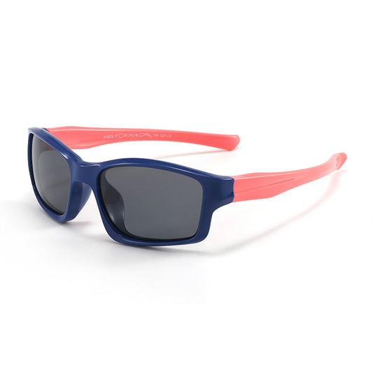 Okulary Przeciwsłoneczne Sportowe Dla Dzieci Techsuit 8202-C21, Polaryzacyjne, Granatowo-Różowe