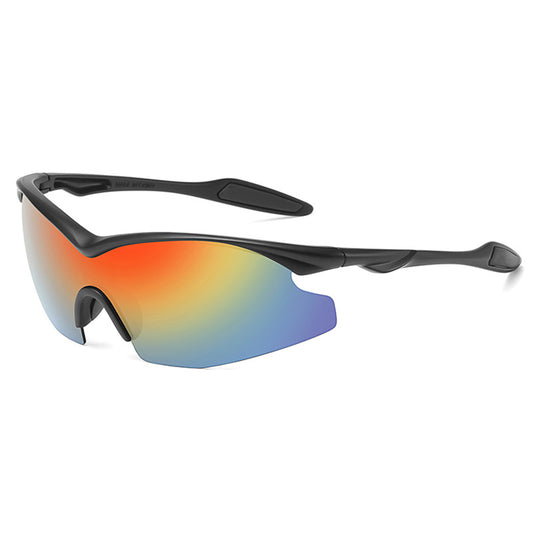 Okulary rowerowe unisex Techsuit 1806, ochrona UV, czarne pomarańczowe żółte