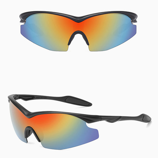 Okulary rowerowe unisex Techsuit 1806, ochrona UV, czarne pomarańczowe żółte