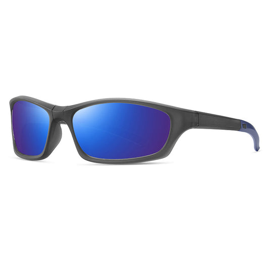 Okulary rowerowe unisex Techsuit 24101, polaryzacyjne, szaro-niebieskie