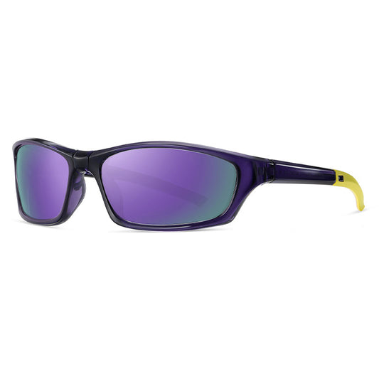 Okulary rowerowe unisex Techsuit 24101, polaryzacyjne, czarno-fioletowe