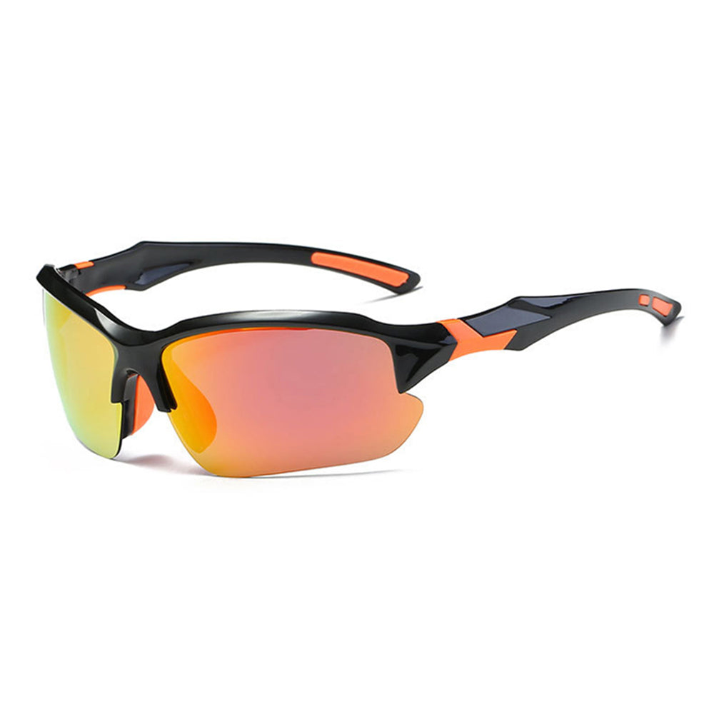 Okulary rowerowe unisex Techsuit 9301, ochrona UV, czarno-pomarańczowe