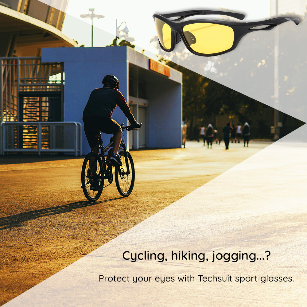 Unisex Cycling Glasses Techsuit 9309, Polarized, Silver Gray