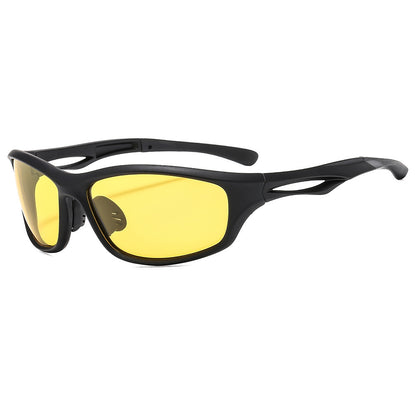 Okulary rowerowe unisex Techsuit 9309, polaryzacyjne, czarno-żółte
