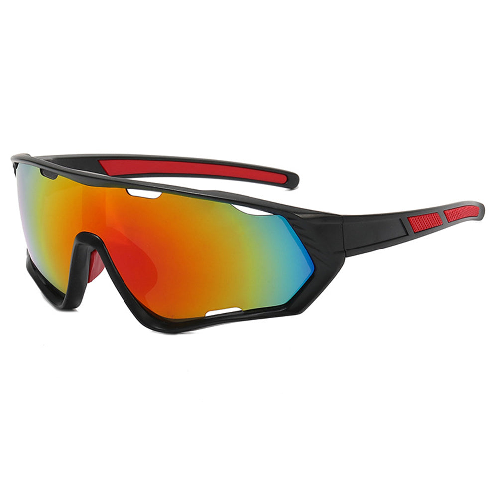 Okulary rowerowe unisex Techsuit 9330, czarne czerwone pomarańczowe