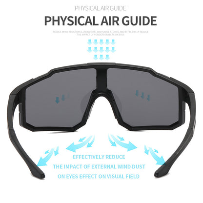 Unisex Techsuit 9337 Cycling Glasses, UV Protection, Black Silver