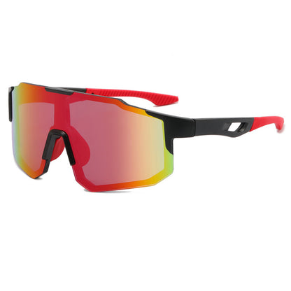 Okulary rowerowe unisex Techsuit 9337, ochrona UV, czarno-czerwone