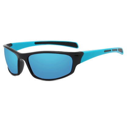 Okulary rowerowe unisex Techsuit 9937, czarno-niebieskie