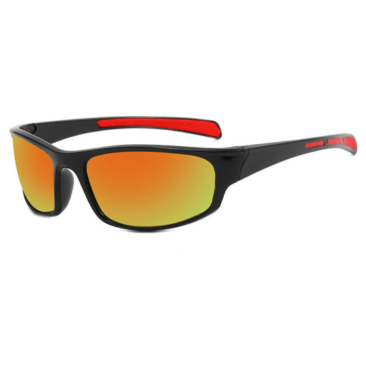Okulary rowerowe unisex Techsuit 9937, czarno-pomarańczowe