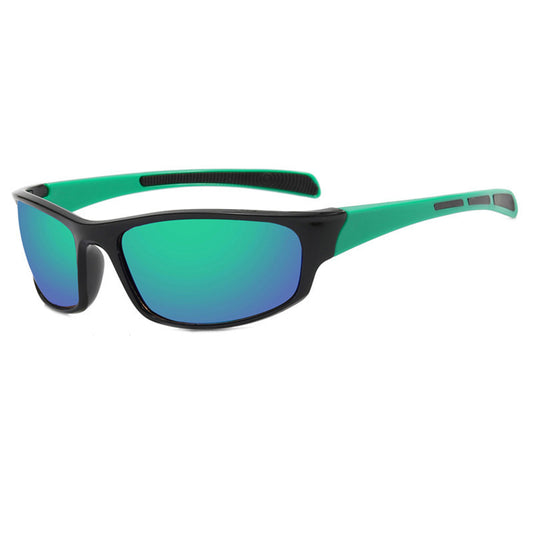 Okulary rowerowe unisex Techsuit 9937, czarno-zielone