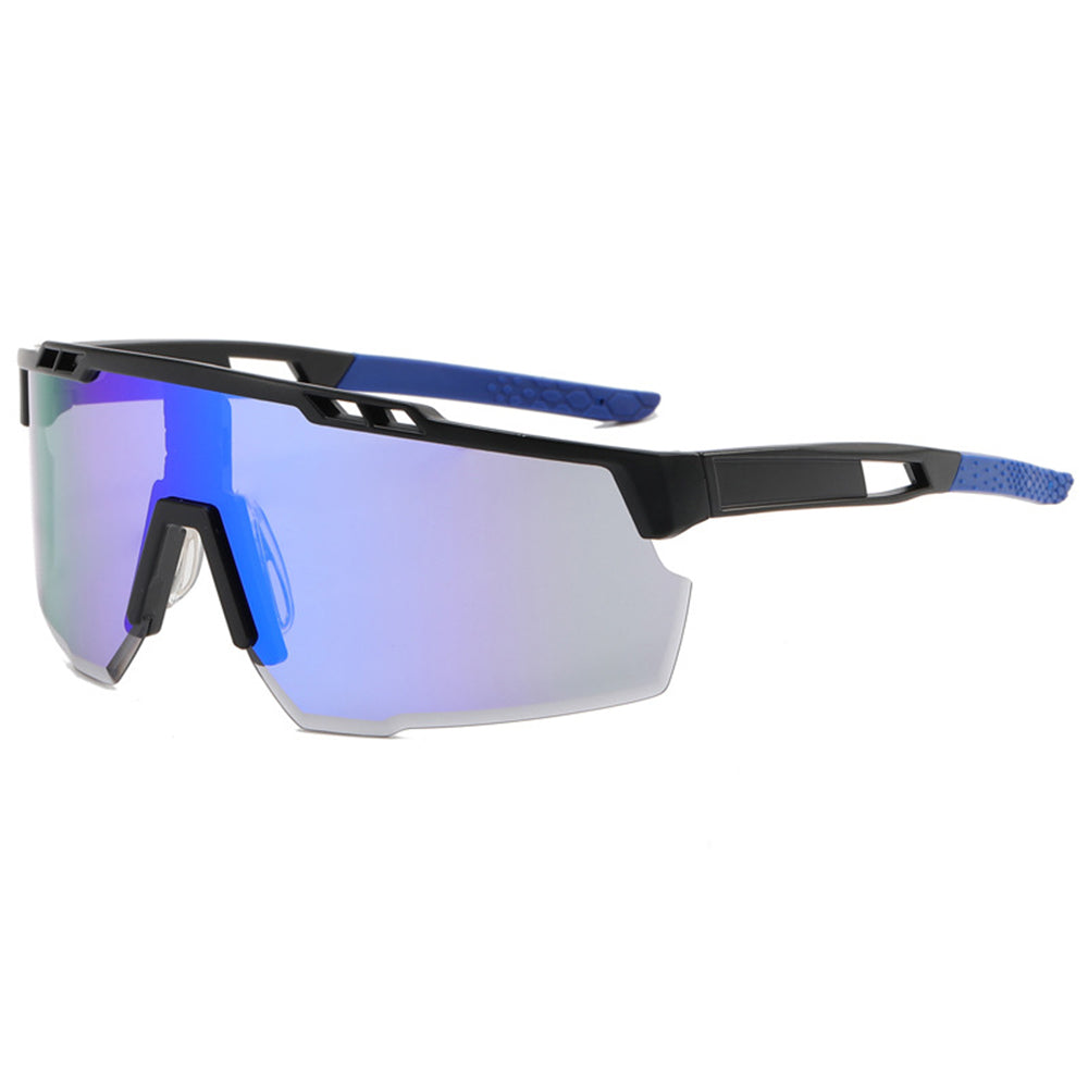 Okulary rowerowe unisex Techsuit 9963, czarno-niebieskie