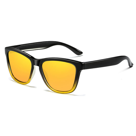 Okulary Przeciwsłoneczne Męskie Techsuit 0717, Polaryzacyjne, Ochrona UV, Czarno-Żółte