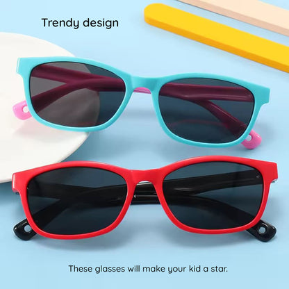 Techsuit Baby Sunglasses 8260-C40, Polarized, Red Black