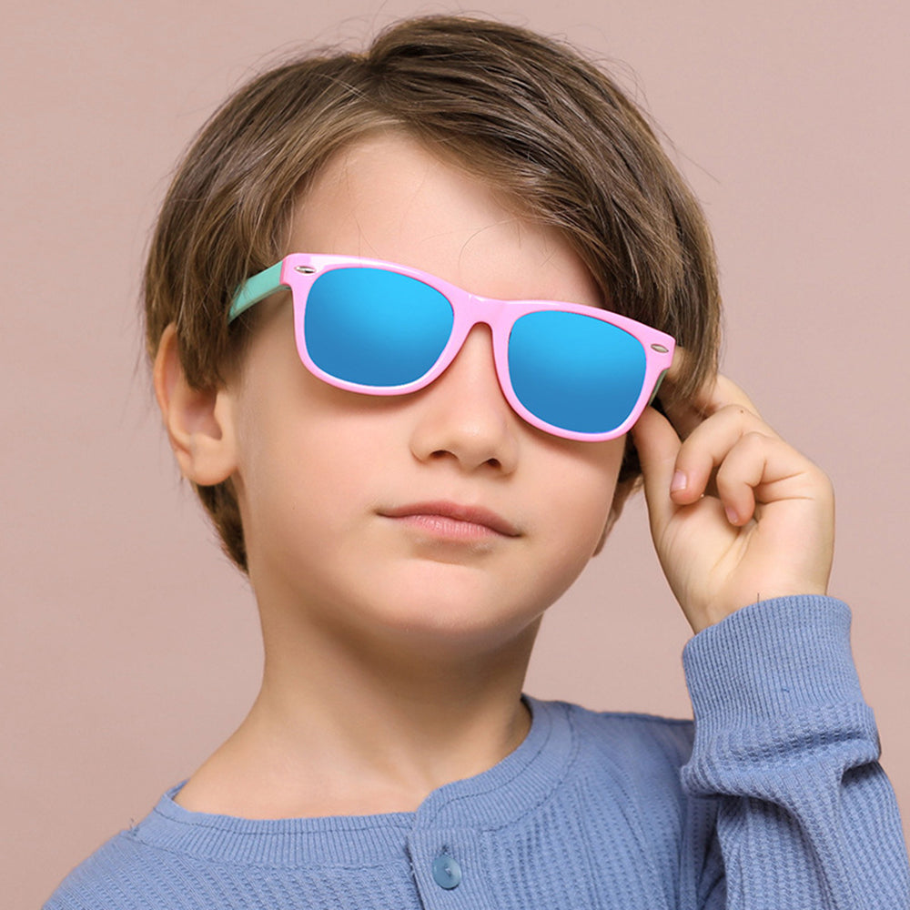 Okulary Przeciwsłoneczne Dla Dzieci Techsuit D802, Polaryzacyjne, Ochrona UV, Granatowo-żółte