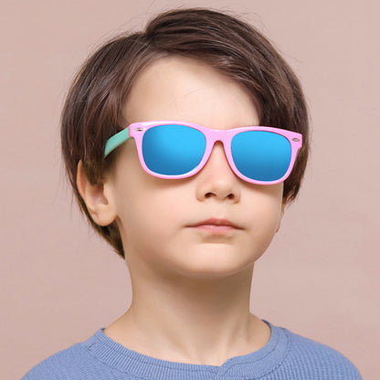 Okulary Przeciwsłoneczne Dla Dzieci Techsuit D802, Polaryzacyjne, Ochrona UV, Granatowo-żółte
