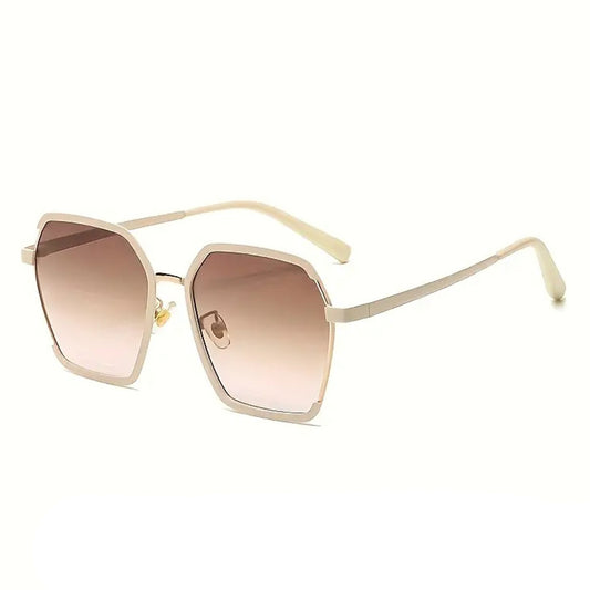Damskie okulary przeciwsłoneczne Techsuit 191, polaryzacyjne, ochrona UV, kremowo-brązowe