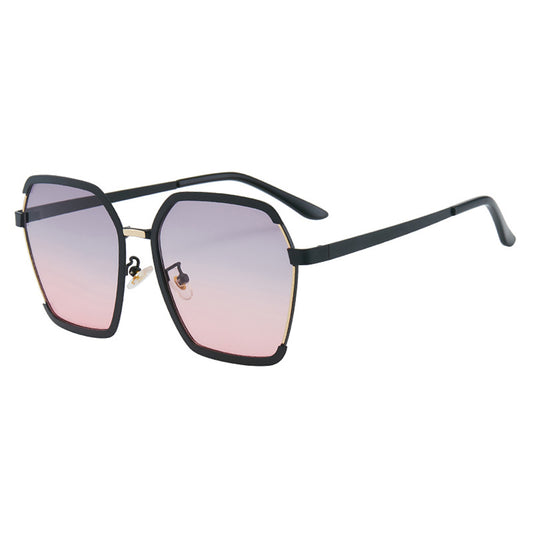 Damskie okulary przeciwsłoneczne Techsuit 191, polaryzacyjne, ochrona UV, czarno-szaro-różowe