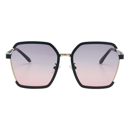 Damskie okulary przeciwsłoneczne Techsuit 191, polaryzacyjne, ochrona UV, czarno-szaro-różowe