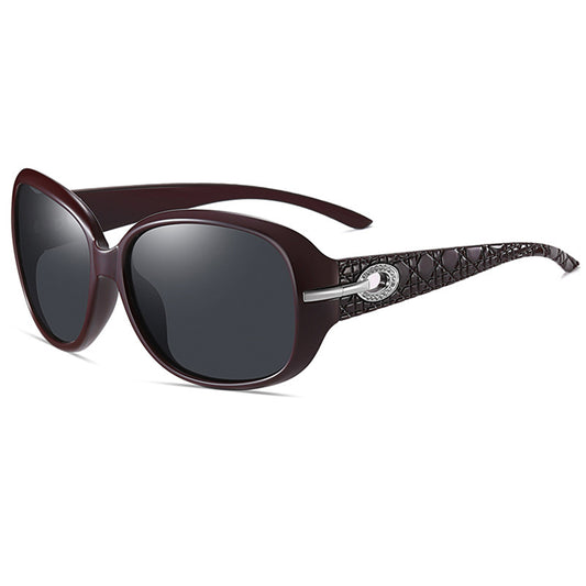 Damskie okulary przeciwsłoneczne Techsuit 2012, polaryzacyjne, ochrona UV, czerwono-szare
