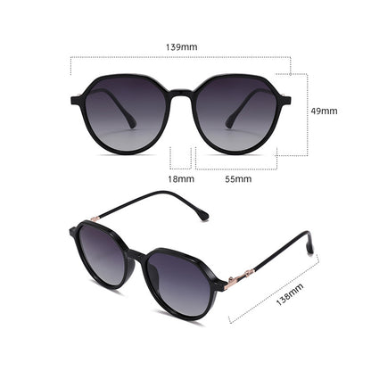 Okulary Przeciwsłoneczne Damskie Techsuit 2203, Polaryzacyjne, Ochrona UV, Czarno-Szare