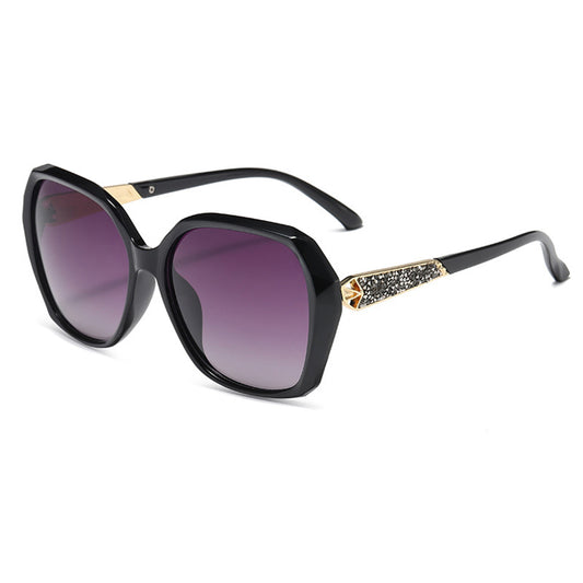 Damskie okulary przeciwsłoneczne Techsuit 5599, polaryzacyjne, ochrona UV, czarno-szare