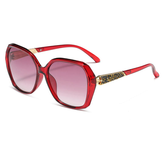 Damskie okulary przeciwsłoneczne Techsuit 5599, polaryzacyjne, ochrona UV, czerwone