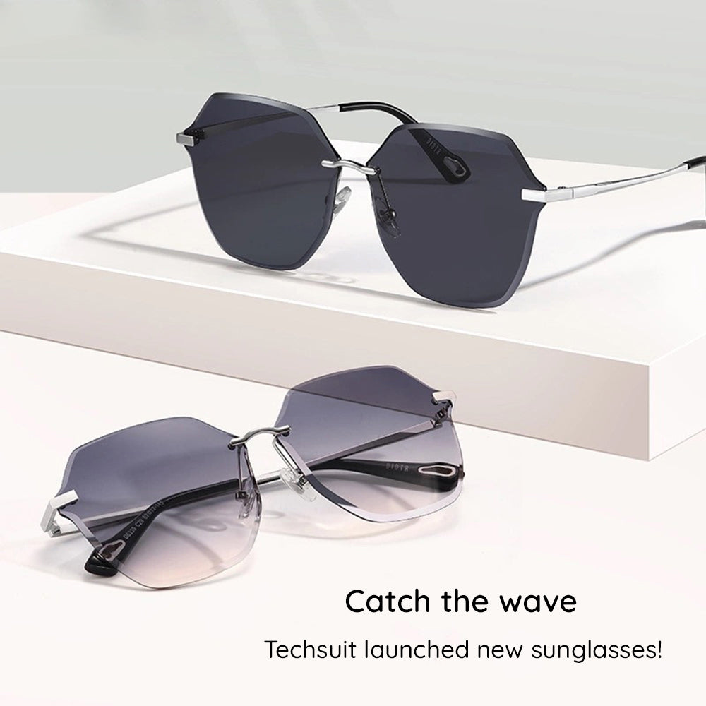 Damskie okulary przeciwsłoneczne Techsuit 8195, czarno-srebrne