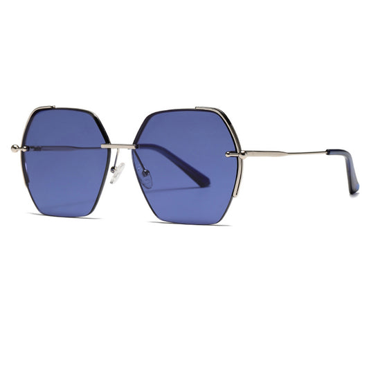 Damskie okulary przeciwsłoneczne Techsuit 8561, srebrno-niebieskie