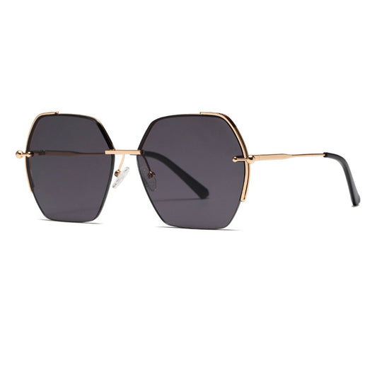 Damskie okulary przeciwsłoneczne Techsuit 8561, złoto-szare