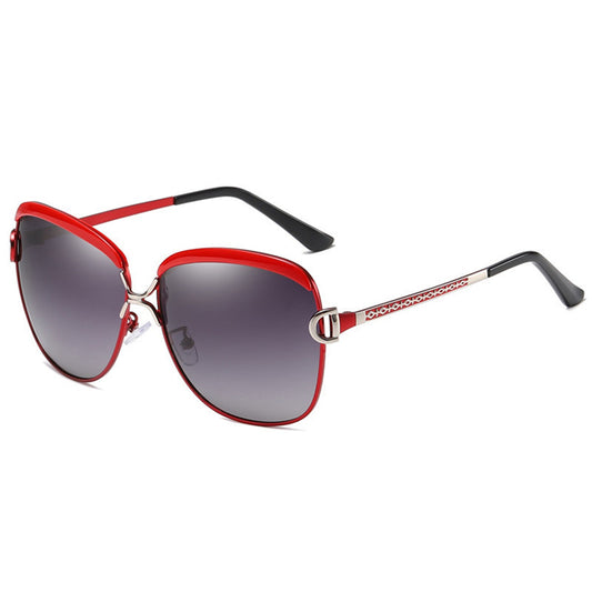 Damskie okulary przeciwsłoneczne Techsuit 8702, polaryzacyjne, ochrona UV, czerwone