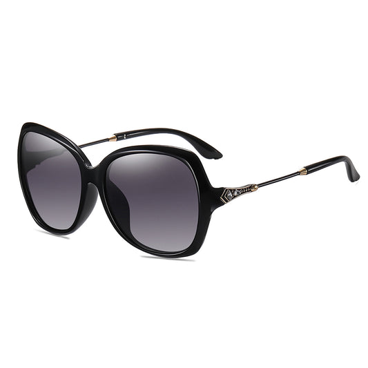 Damskie okulary przeciwsłoneczne Techsuit 8881, polaryzacyjne, ochrona UV, czarno-szare