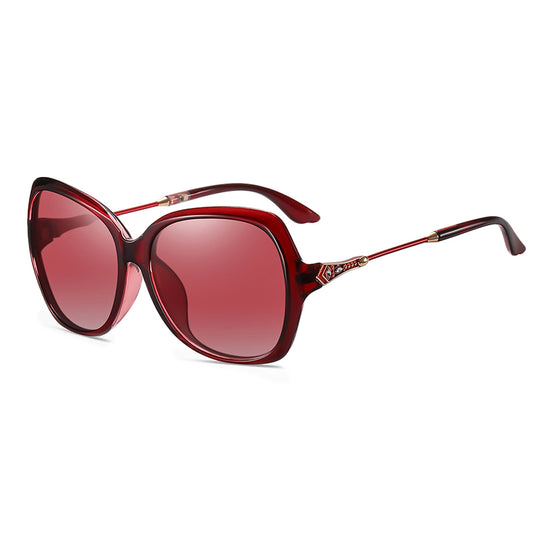 Damskie okulary przeciwsłoneczne Techsuit 8881, polaryzacyjne, ochrona UV, czerwone