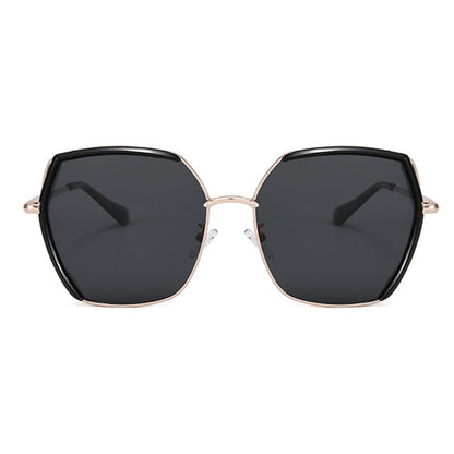 Damskie okulary przeciwsłoneczne Techsuit 9768, polaryzacyjne, ochrona UV, szaro-złoto-zielone