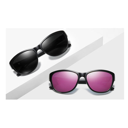 Damskie okulary przeciwsłoneczne Techsuit A572, polaryzacyjne, ochrona UV, brązowo-białe