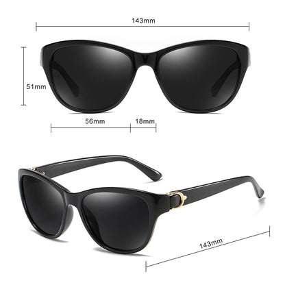 Damskie okulary przeciwsłoneczne Techsuit A572, polaryzacyjne, ochrona UV, brązowo-białe