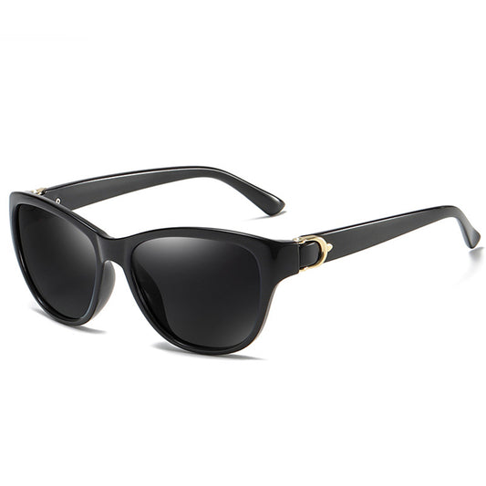 Damskie okulary przeciwsłoneczne Techsuit A572, polaryzacyjne, ochrona UV, czarno-szare