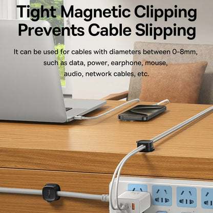 Organizator Kabli Baseus Lite Magnetic, Zestaw 3 Sztuki, Czarny B01331106111-00