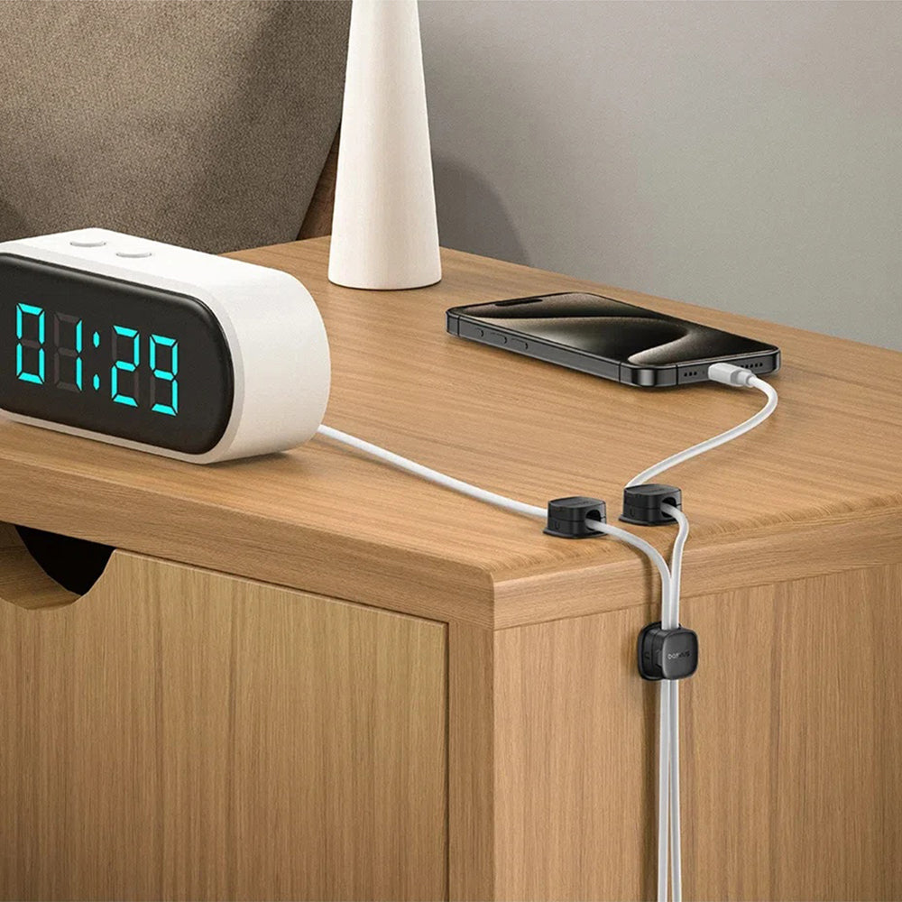 Organizator Kabli Baseus Lite Magnetic, Zestaw 3 Sztuki, Czarny B01331106111-00