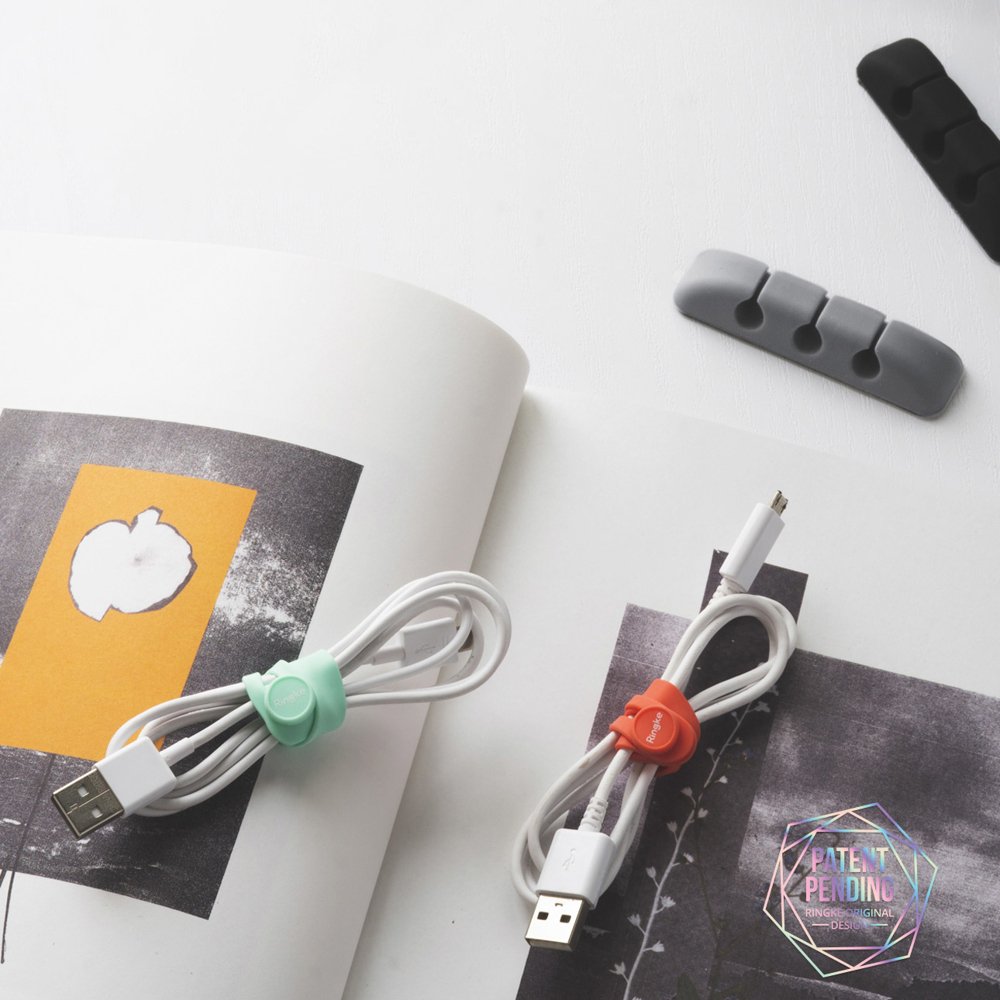 Organizator Kabli Ringke, Zestaw 4 sztuki, Czarny