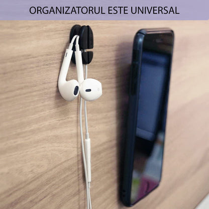 Organizator kabli Ringke, zestaw 6 sztuk, czarny