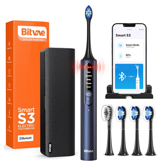 Elektryczna szczoteczka do zębów Bitvae S3 Smart, granatowa