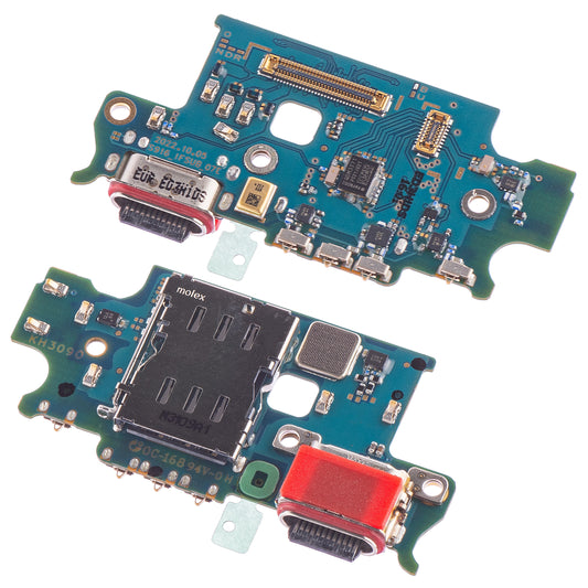 Płytka ze złączem ładowania - Mikrofon - Moduł czytnika kart SIM Samsung Galaxy S23+ S916, Service Pack GH96-15620A 