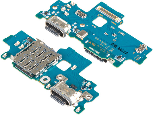 Płytka z gniazdem ładowania - mikrofon - moduł czytnika SIM Samsung Galaxy A36 A366, Service Pack GH96-19348A