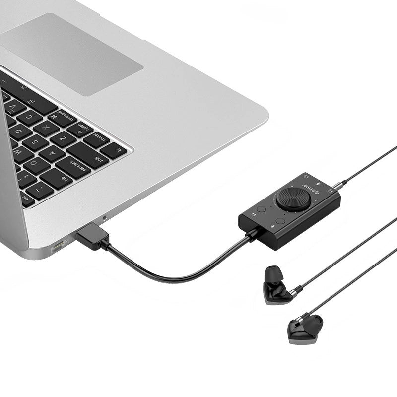 Karta dźwiękowa USB Orico SC2, 3 x Jack 3.5mm, Czarna