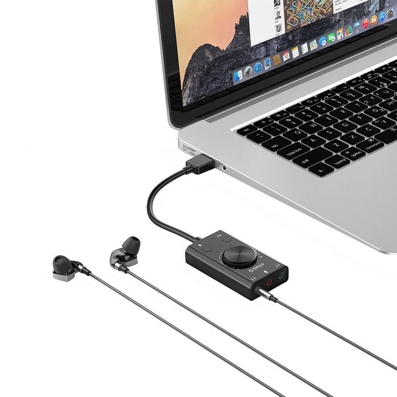 Karta dźwiękowa USB Orico SC2, 3 x Jack 3.5mm, Czarna