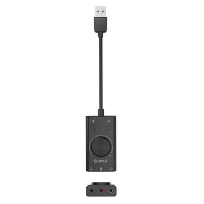Karta dźwiękowa USB Orico SC2, 3 x Jack 3.5mm, Czarna