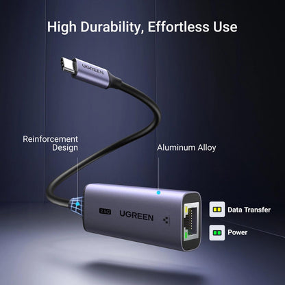 Karta Sieciowa UGREEN CM648, RJ45, USB, Szara