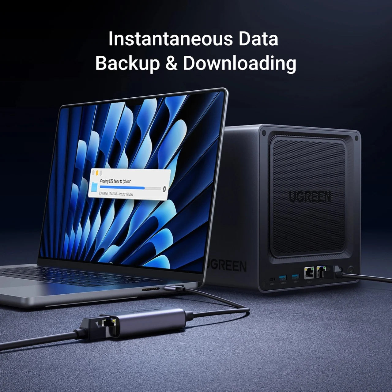 Karta Sieciowa UGREEN CM648, RJ45, USB, Szara